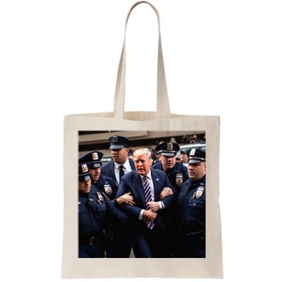 Donald Trump Getting Arrested Meme Tote Bag