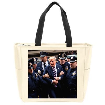 Donald Trump Getting Arrested Meme Zip Tote Bag