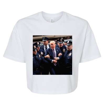 Donald Trump Getting Arrested Meme Bella+Canvas Jersey Crop Tee