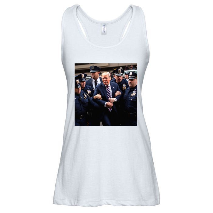 Donald Trump Getting Arrested Meme Ladies Essential Flowy Tank