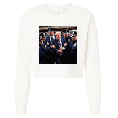 Donald Trump Getting Arrested Meme Cropped Pullover Crew