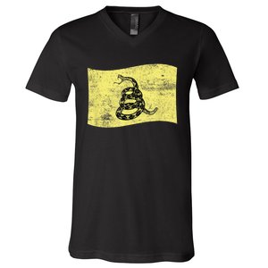 Dont Tread Gadsden Flag Snake – American Patriotic V-Neck T-Shirt