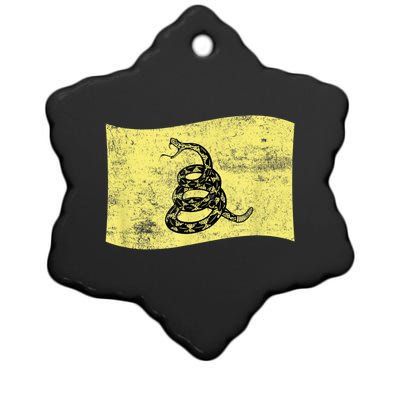 Dont Tread Gadsden Flag Snake – American Patriotic Ceramic Star Ornament