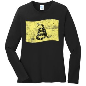 Dont Tread Gadsden Flag Snake – American Patriotic Ladies Long Sleeve Shirt