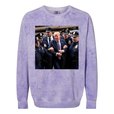 Donald Trump Getting Arrested Meme Colorblast Crewneck Sweatshirt