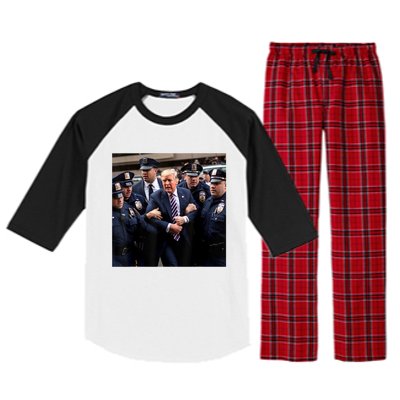 Donald Trump Getting Arrested Meme Raglan Sleeve Pajama Set