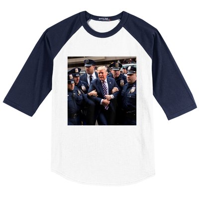 Donald Trump Getting Arrested Meme Baseball Sleeve Shirt