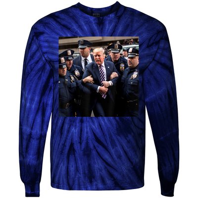 Donald Trump Getting Arrested Meme Tie-Dye Long Sleeve Shirt