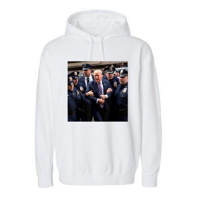 Donald Trump Getting Arrested Meme Garment-Dyed Fleece Hoodie