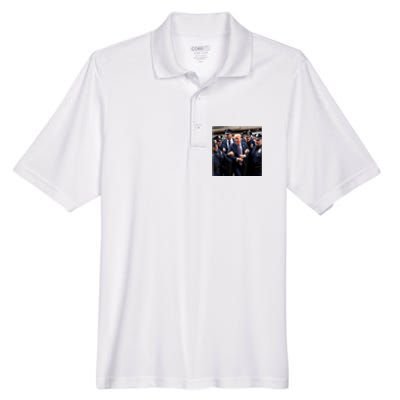 Donald Trump Getting Arrested Meme Men's Origin Performance Piqué Polo