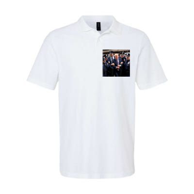 Donald Trump Getting Arrested Meme Softstyle Adult Sport Polo