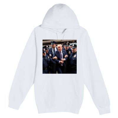 Donald Trump Getting Arrested Meme Premium Pullover Hoodie