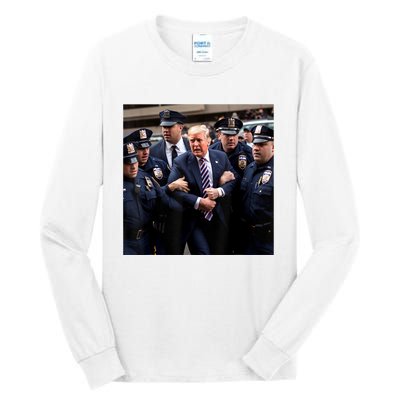 Donald Trump Getting Arrested Meme Tall Long Sleeve T-Shirt