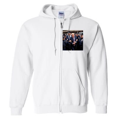 Donald Trump Getting Arrested Meme Full Zip Hoodie