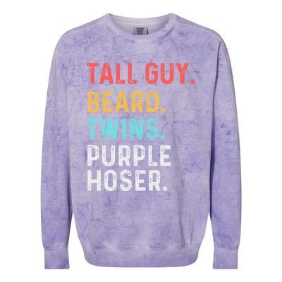 dude tall guy beard twins purple hoser Colorblast Crewneck Sweatshirt