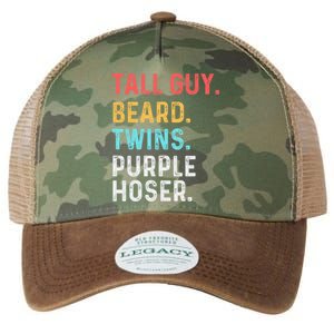 dude tall guy beard twins purple hoser Legacy Tie Dye Trucker Hat