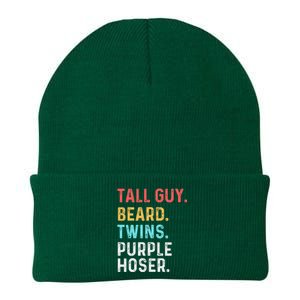 dude tall guy beard twins purple hoser Knit Cap Winter Beanie