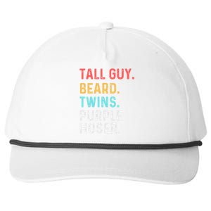 dude tall guy beard twins purple hoser Snapback Five-Panel Rope Hat