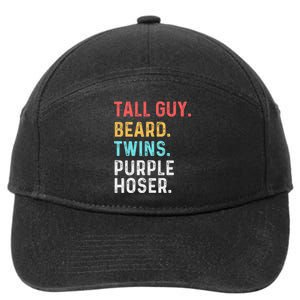 dude tall guy beard twins purple hoser 7-Panel Snapback Hat