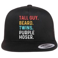 dude tall guy beard twins purple hoser Flat Bill Trucker Hat