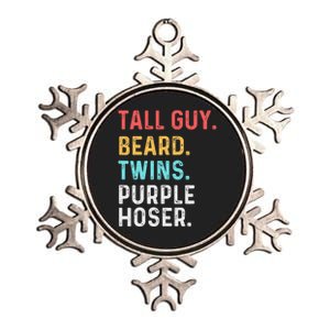 dude tall guy beard twins purple hoser Metallic Star Ornament