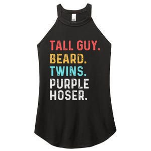 dude tall guy beard twins purple hoser Women’s Perfect Tri Rocker Tank