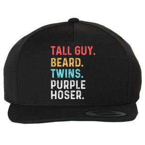 dude tall guy beard twins purple hoser Wool Snapback Cap