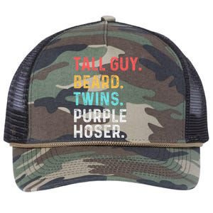 dude tall guy beard twins purple hoser Retro Rope Trucker Hat Cap