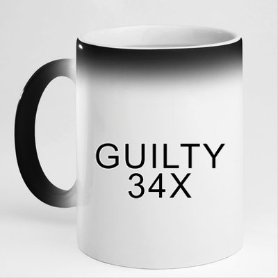 Donald Trump Guilty On 34 Counts 11oz Black Color Changing Mug