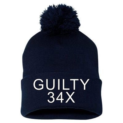 Donald Trump Guilty On 34 Counts Pom Pom 12in Knit Beanie