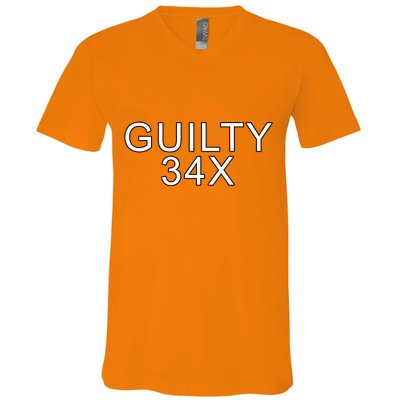 Donald Trump Guilty On 34 Counts V-Neck T-Shirt