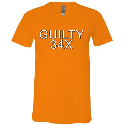 Donald Trump Guilty On 34 Counts V-Neck T-Shirt