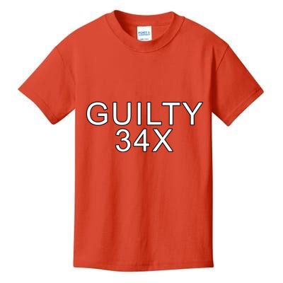 Donald Trump Guilty On 34 Counts Kids T-Shirt