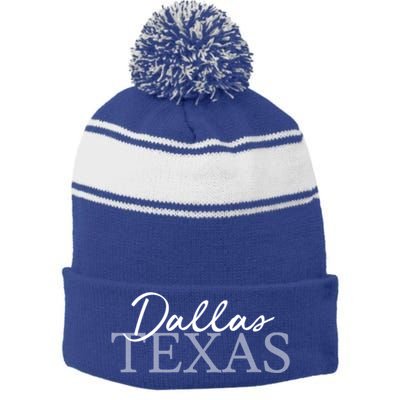 Dallas Texas Gift Stripe Pom Pom Beanie