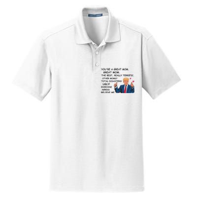 Donald Trump Great Mom Mothers Day Dry Zone Grid Polo