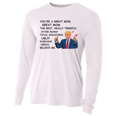 Donald Trump Great Mom Mothers Day Cooling Performance Long Sleeve Crew