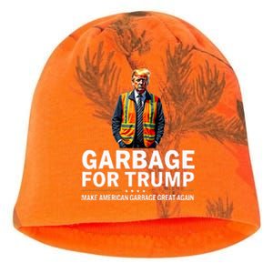 Donald Trump Garbage Orange Reflective Safety Vest Kati - Camo Knit Beanie