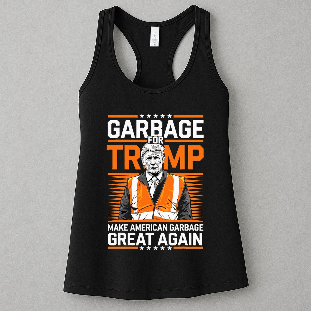 Donald Trump Garbage Orange Reflective Safety Vest Womens Tank Top