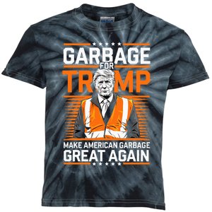 Donald Trump Garbage Orange Reflective Safety Vest Kids Tie-Dye T-Shirt