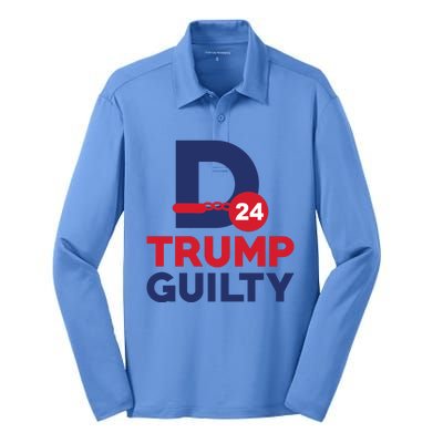 Donald Trump Guilty 24 Political Silk Touch Performance Long Sleeve Polo