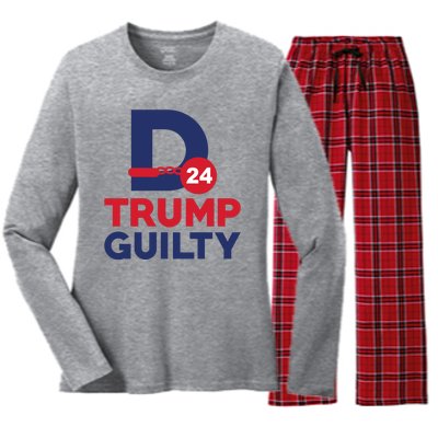 Donald Trump Guilty 24 Political Women's Long Sleeve Flannel Pajama Set 