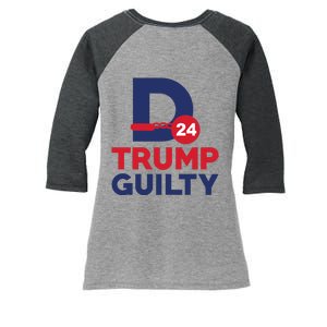 Donald Trump Guilty 24 Political Women's Tri-Blend 3/4-Sleeve Raglan Shirt