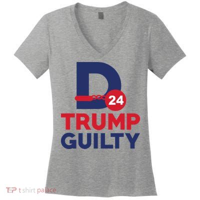 Donald Trump Guilty 24 Political Women's V-Neck T-Shirt