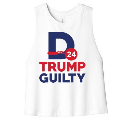 Donald Trump Guilty 24 Political Women's Racerback Cropped Tank