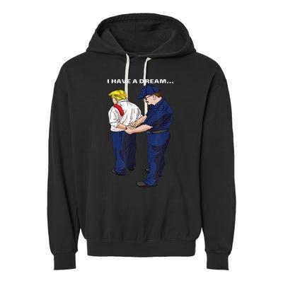 Donald Trump Getting Arrested Lock Him Up Trump Garment-Dyed Fleece Hoodie