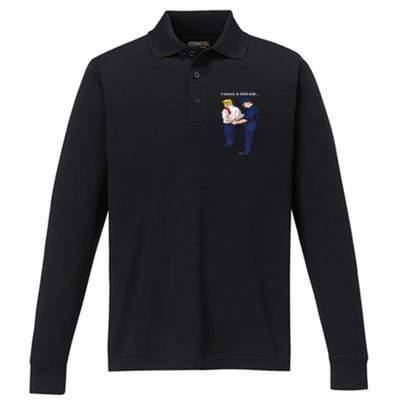 Donald Trump Getting Arrested Lock Him Up Trump Performance Long Sleeve Polo