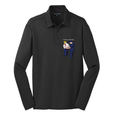 Donald Trump Getting Arrested Lock Him Up Trump Silk Touch Performance Long Sleeve Polo