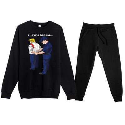 Donald Trump Getting Arrested Lock Him Up Trump Premium Crewneck Sweatsuit Set