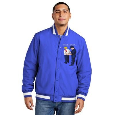 Donald Trump Getting Arrested Lock Him Up Trump Insulated Varsity Jacket