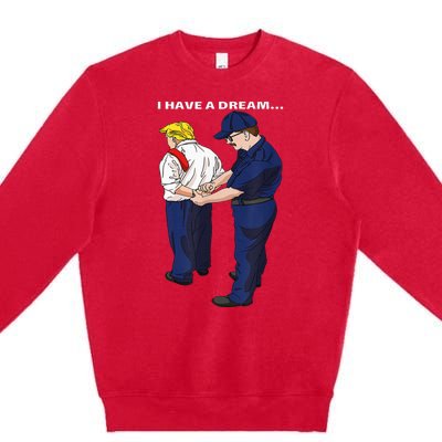 Donald Trump Getting Arrested Lock Him Up Trump Premium Crewneck Sweatshirt